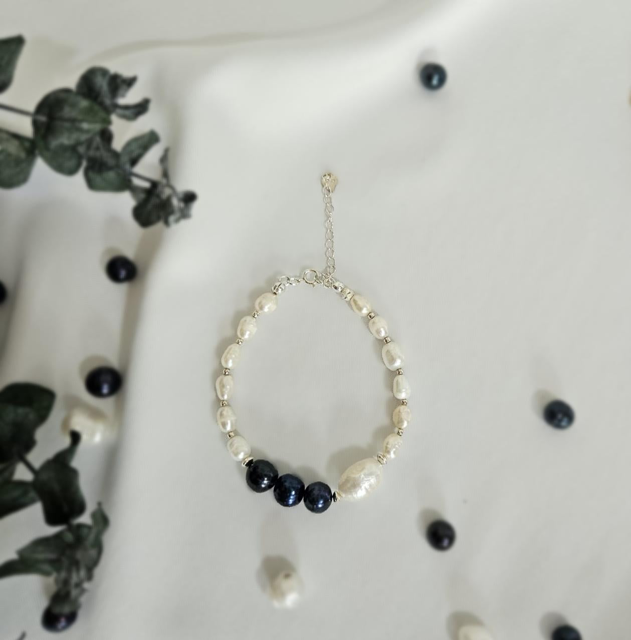 İnci Mix Gümüş Bileklik 18 cm +5,5 cm