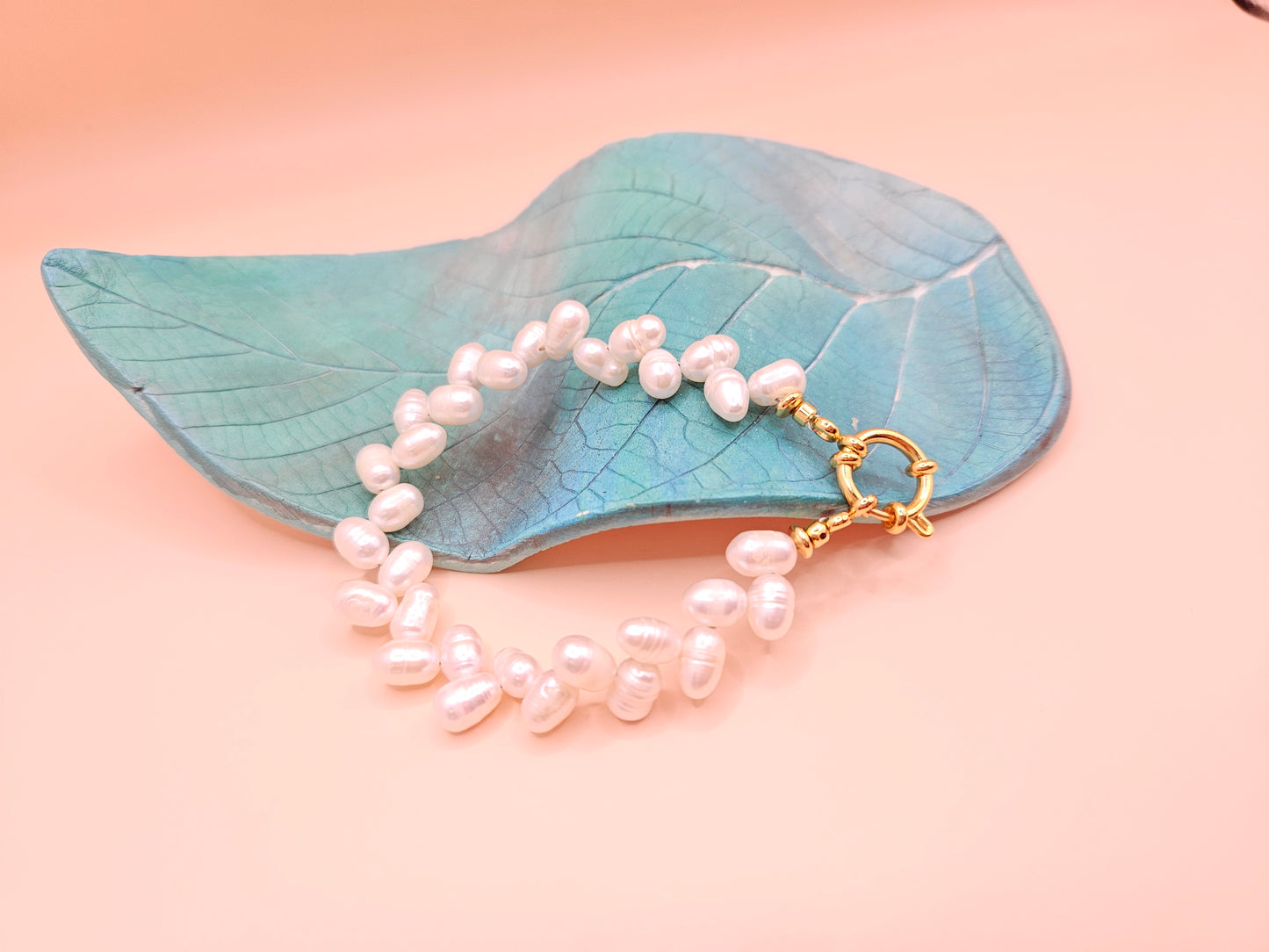 Başak Dizilim İnci Gemici Kilitli Set Kolye ve Bileklik