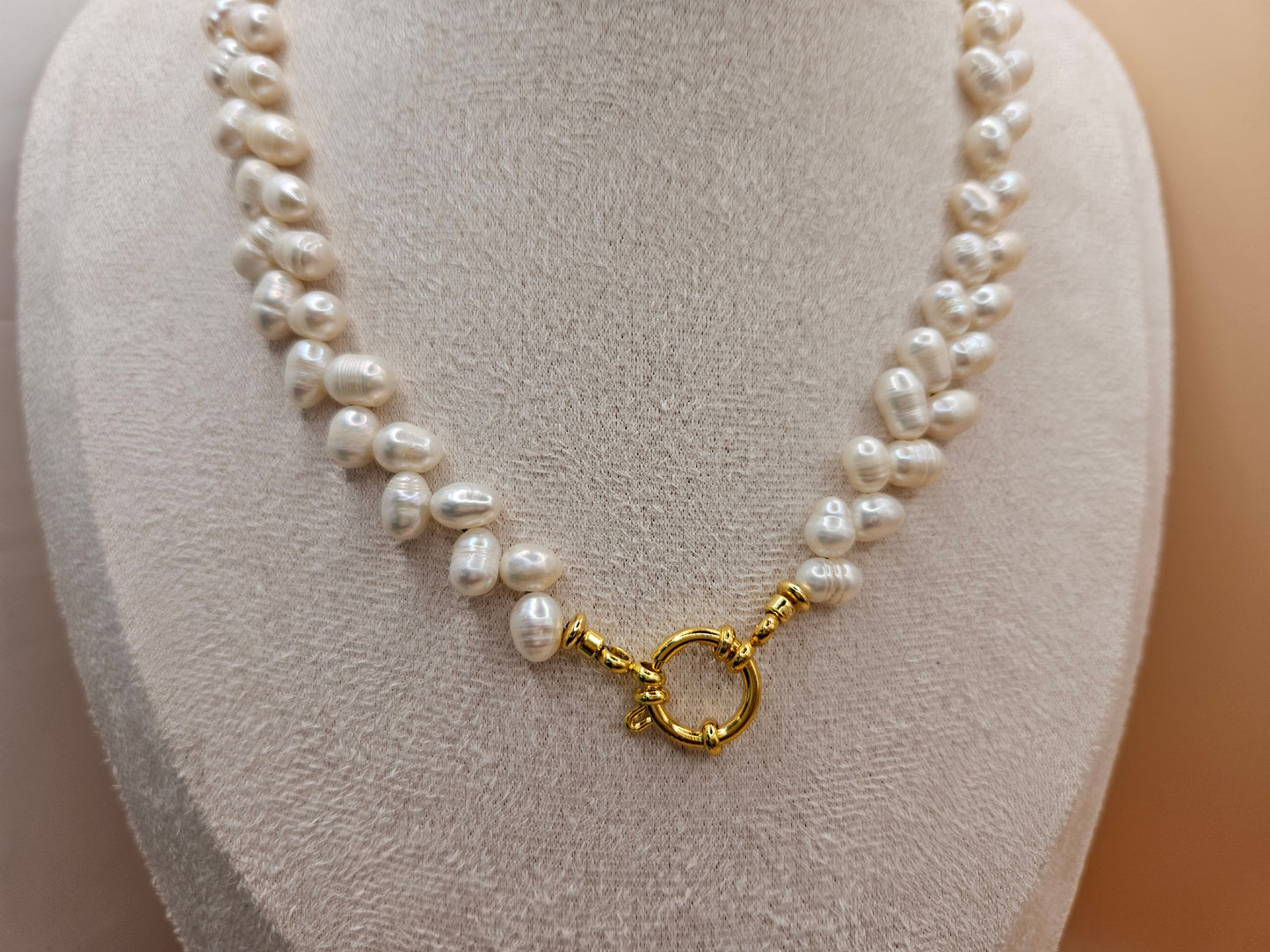 Başak Dizilim İnci Gemici Kilitli Set Kolye ve Bileklik