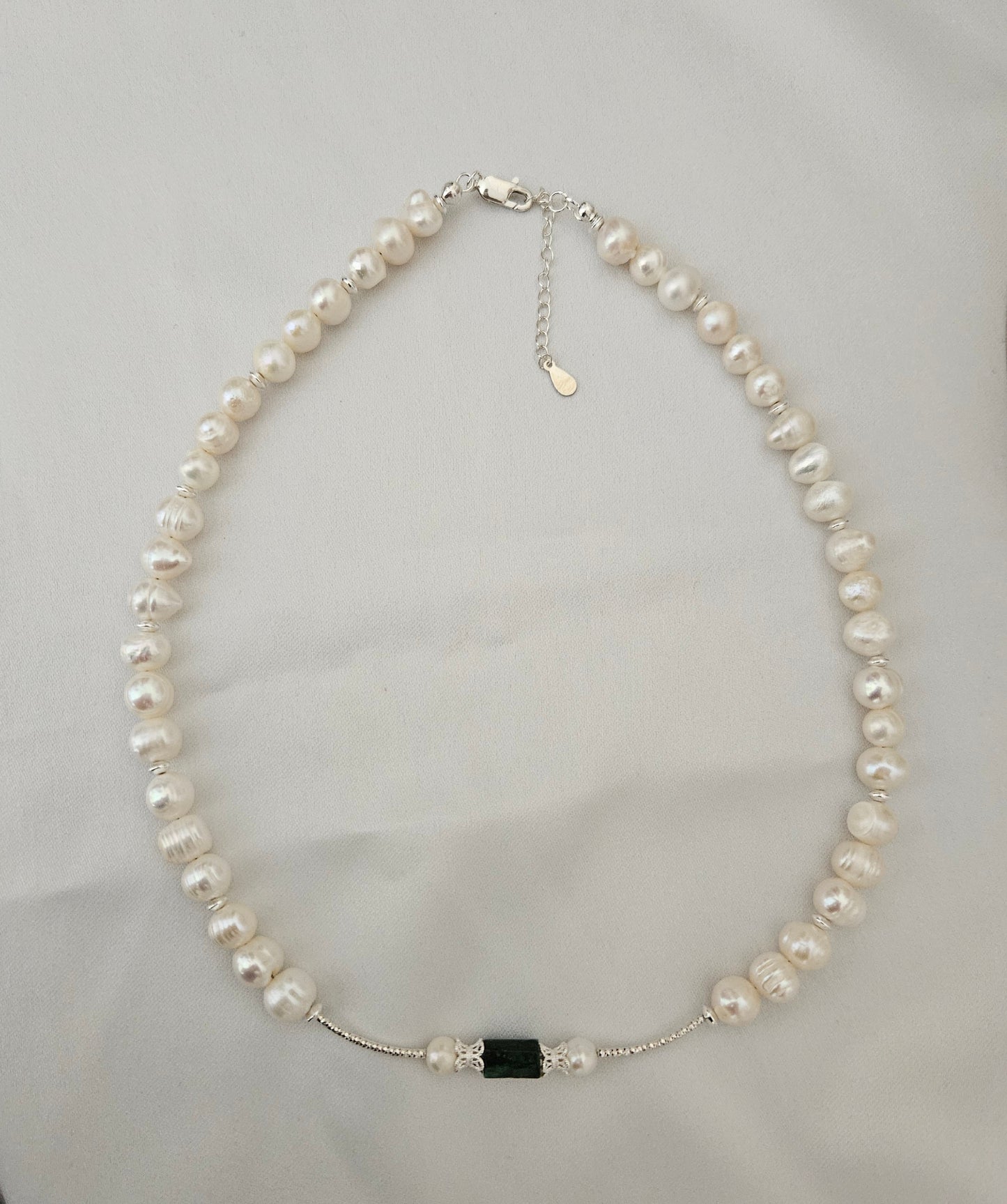 Bride Love Zümrüt-İnci Gümüş Kolye