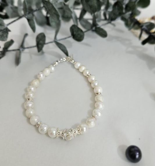 İnci Çiçeği Gümüş Bileklik