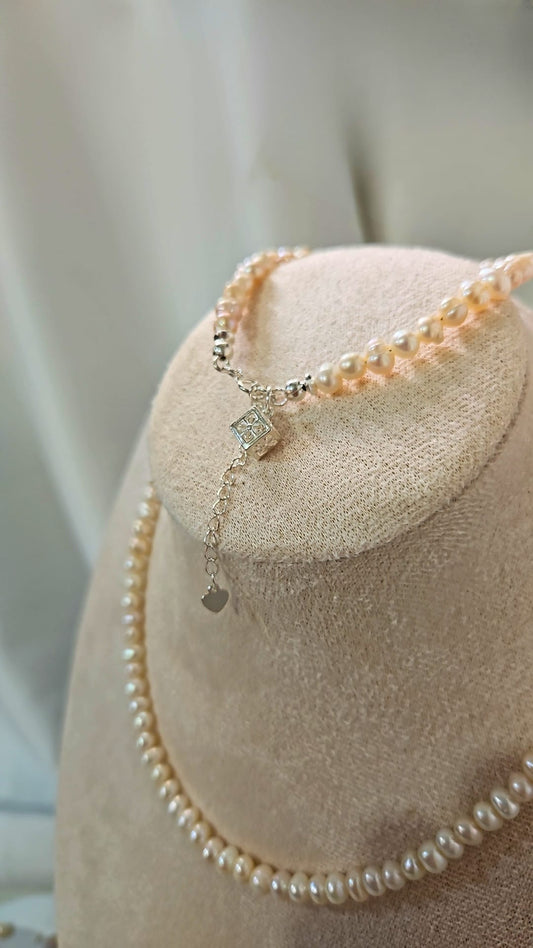 İnci Gümüş Kolye 40 cm