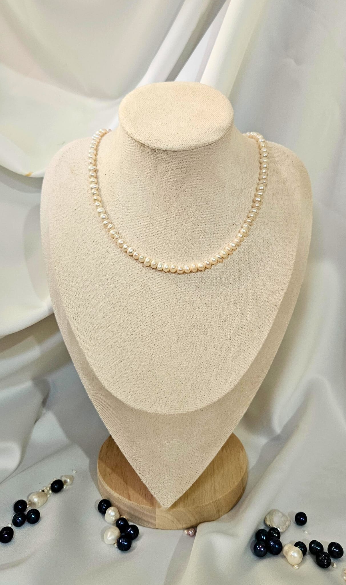 İnci Gümüş Kolye 40 cm