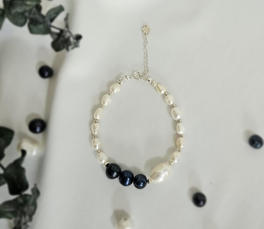 İnci Mix Gümüş Bileklik 18 cm +5,5 cm