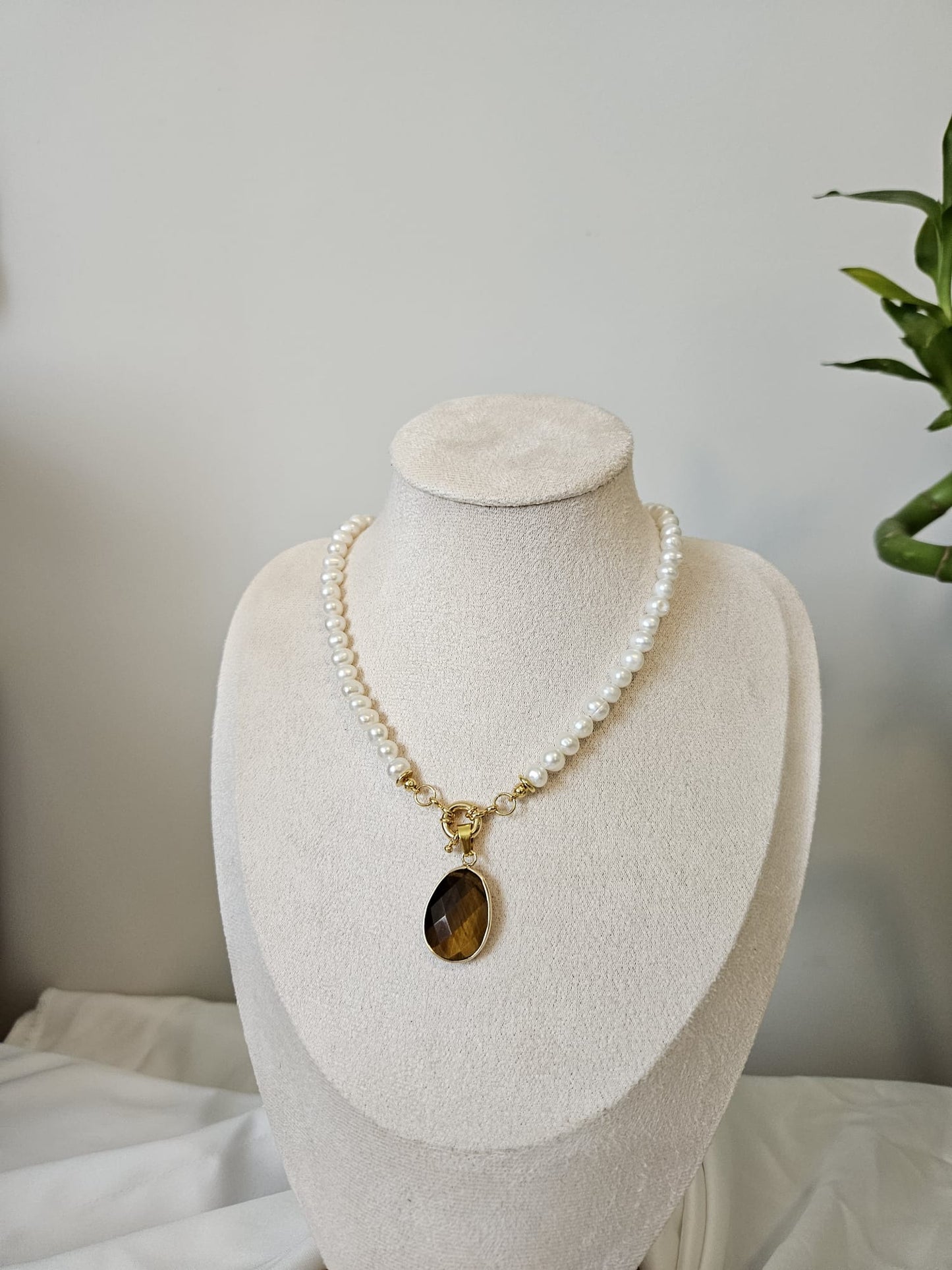 Gemici Kilitli Kişiselleştirilebilir Doğal Gerçek İnci Kolye