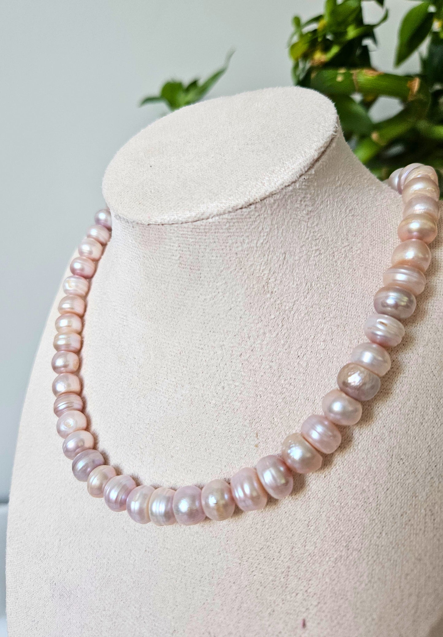 Pembe-Lavanta Barok İnci Kolye