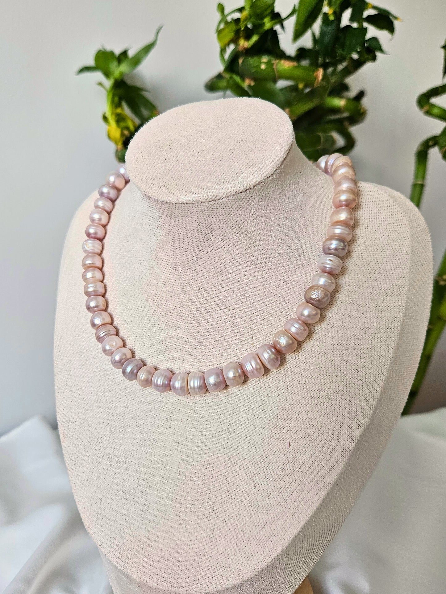 Pembe-Lavanta Barok İnci Kolye