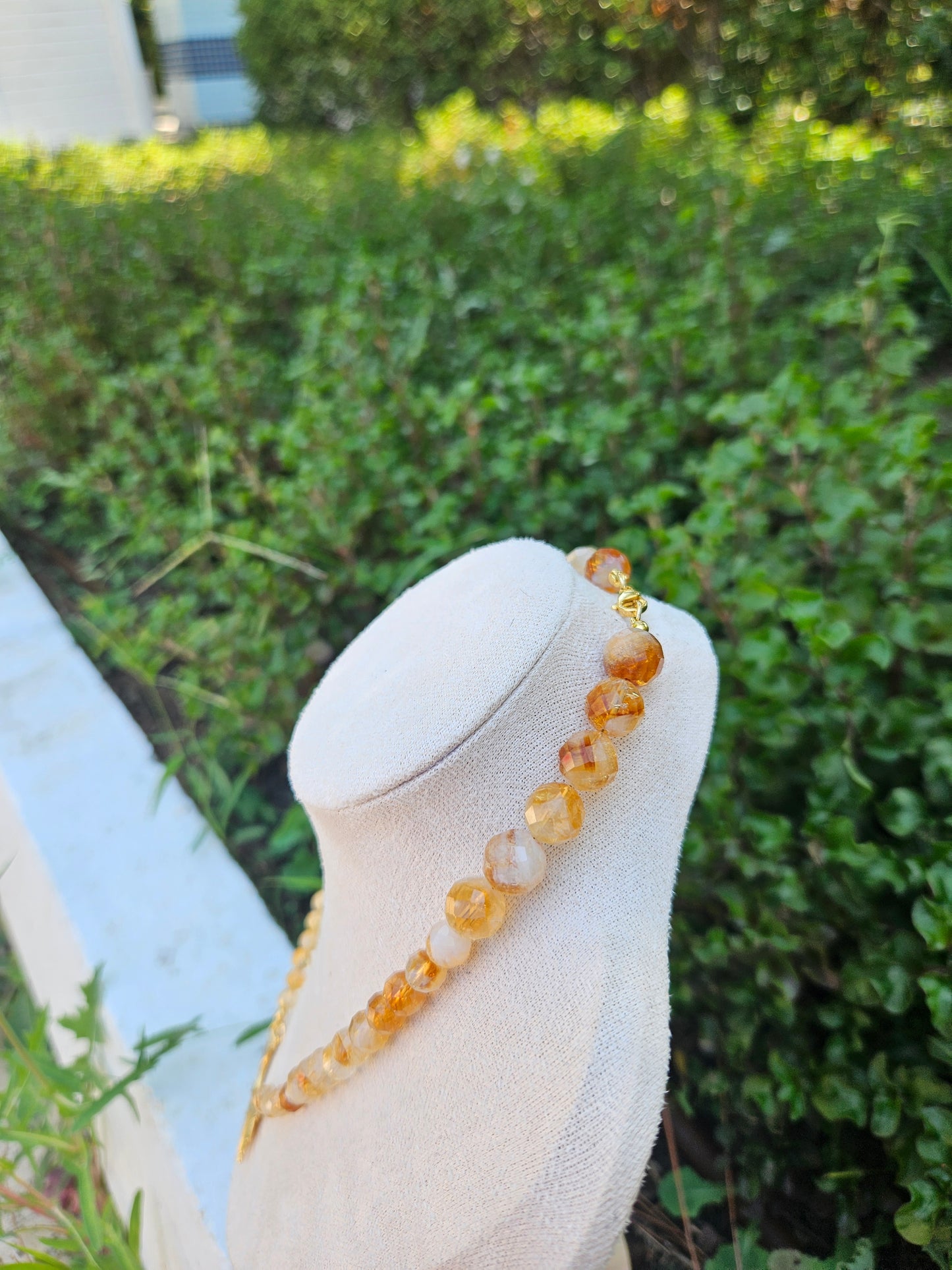 Premium Sitrin Taşlı Faset Kesim Kolye (6-8-10 mm)
