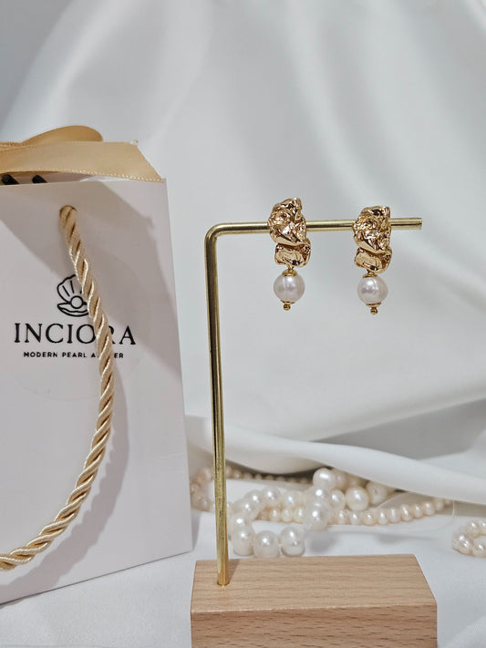 Vintage Luna Küpe 18k Altın Kaplama