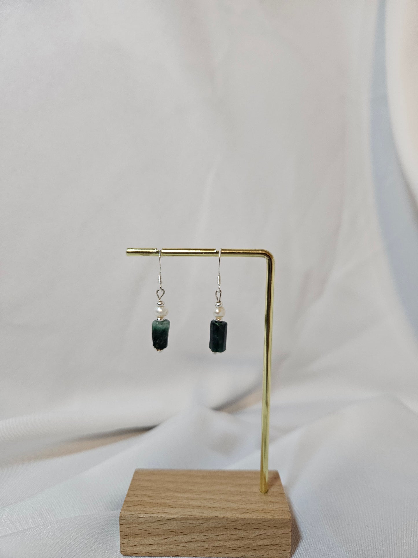 Love Forever Zümrüt İnci Gümüş Küpe