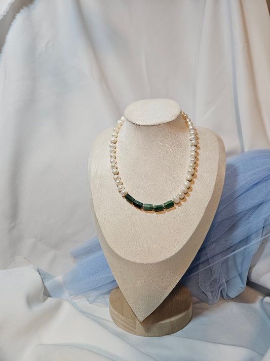 Love Forever Zümrüt  İnci Gümüş Kolye