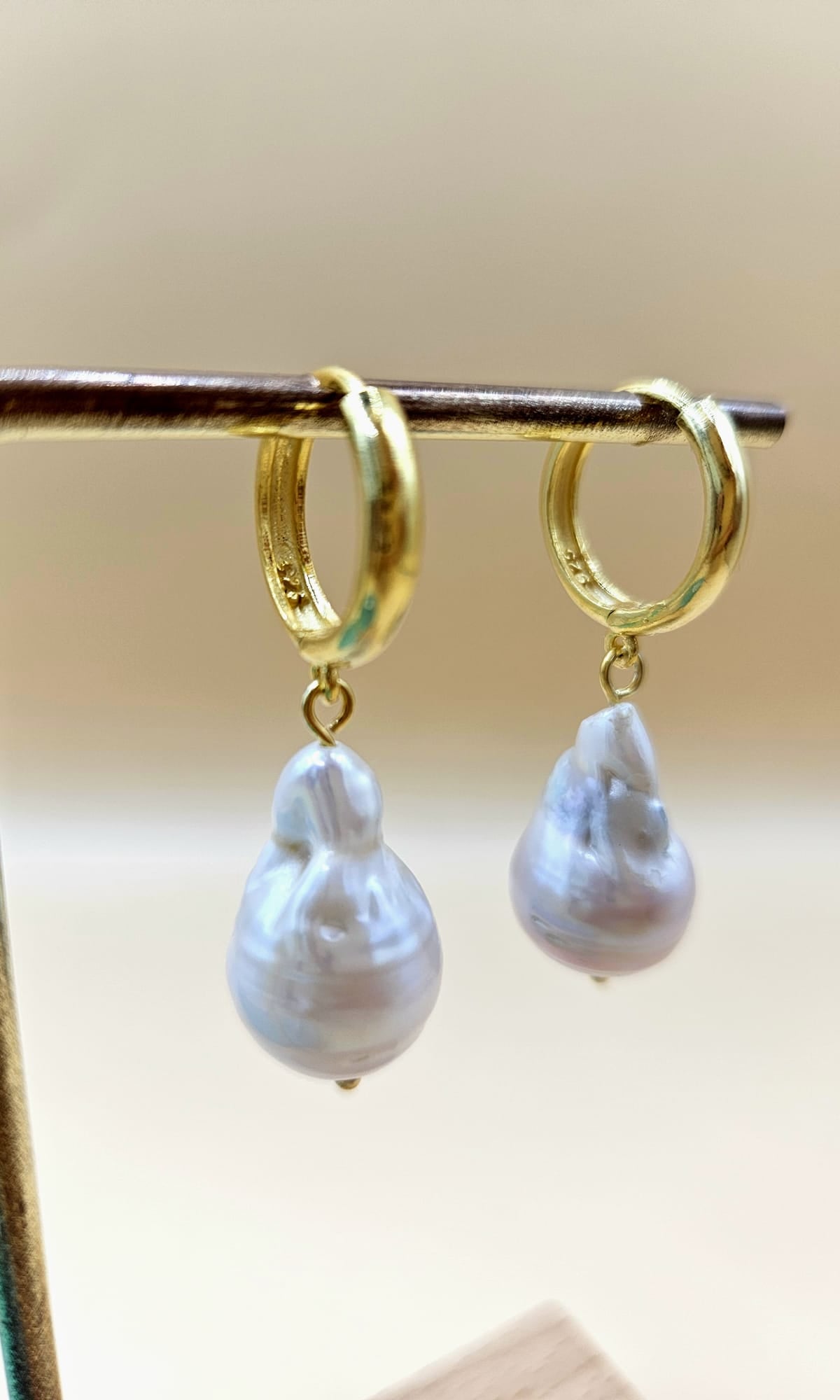 DOĞAL GERÇEK BAROK İNCİ 925 ayar GÜMÜŞ SET (Kolye ve Küpe)